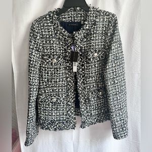 Elietahari nwt noir/eclipse/ivory blazer